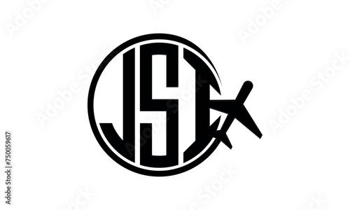 JSI three initial letter circle tour & travel agency logo design vector template. hajj Umrah agency, abstract, wordmark, business, monogram, minimalist, brand, company, flat, tourism agency, tourist