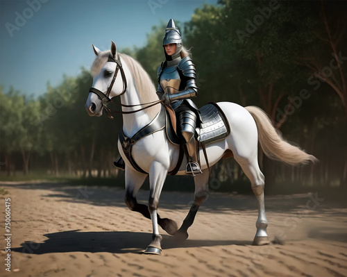 Beautiful realistic knight girl