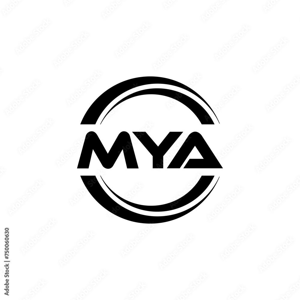 MYA letter logo design with white background in illustrator, vector ...