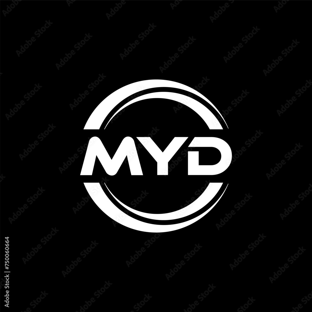 MYD letter logo design with black background in illustrator, vector logo modern alphabet font overlap style. calligraphy designs for logo, Poster, Invitation, etc. MYD letter logo design with black background in illustrator, vector logo modern alphabet font overlap style. calligraphy designs for logo, Poster, Invitation, etc.