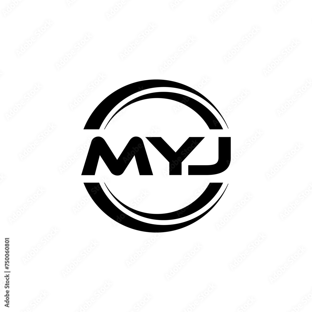 MYJ letter logo design with white background in illustrator, vector logo modern alphabet font overlap style. calligraphy designs for logo, Poster, Invitation, etc. MYJ letter logo design with white background in illustrator, vector logo modern alphabet font overlap style. calligraphy designs for logo, Poster, Invitation, etc.