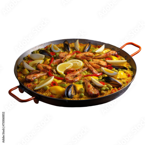 A paella isolated on transparent background, png