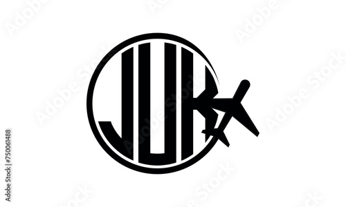 JUK three initial letter circle tour & travel agency logo design vector template. hajj Umrah agency, abstract, wordmark, business, monogram, minimalist, brand, company, flat, tourism agency, tourist