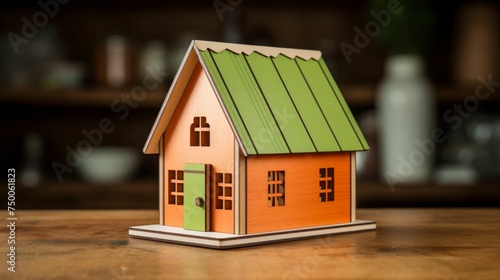 Miniature House Model on Table