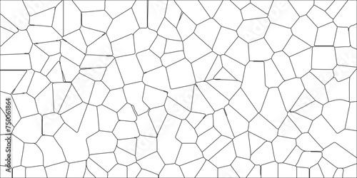 Abstract lines in black and white tone of many squares and rectangle shapes. Metal grid isolated on the white background. Modern and seamless pattern in design with hexagonal