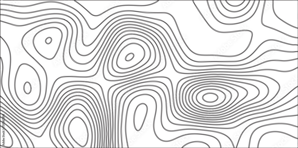 Linear background for mapping and Business concept. Concept of a conditional geography scheme and the terrain path. Abstract design with black and white topography map concept - obrazy, fototapety, plakaty 