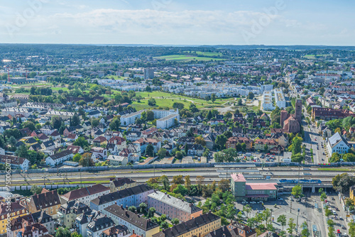 Der Stadtteil Oberhausen der schwäbischen Welterbe-Stadt Augsburg im Luftbild © ARochau