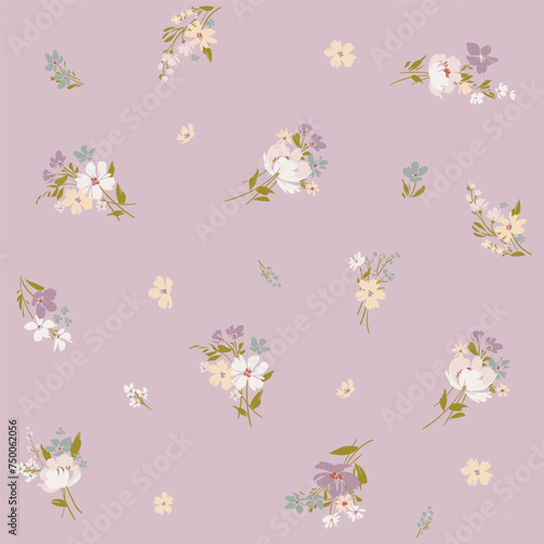 Design of spring print with flowers for textile and dresses
