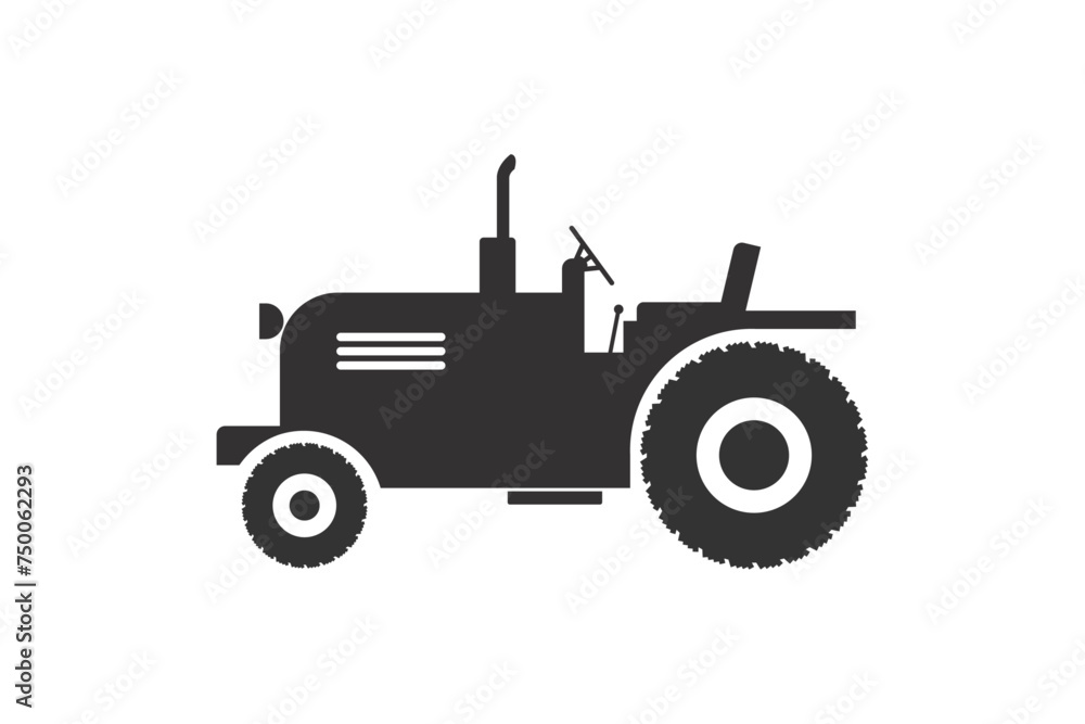 small tractor isolated on white background. vector