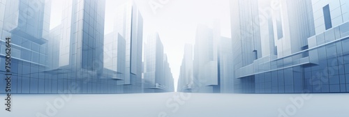Empty City Street With Tall Buildings
