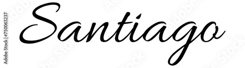 Santiago - black color - name written - ideal for websites,, presentations, greetings, banners, cards,, t-shirt, sweatshirt, prints, cricut, silhouette, sublimation

