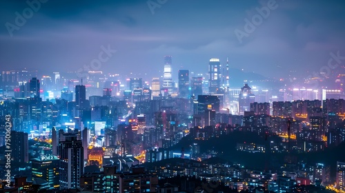 Hong Kong Skyline at Night A Modern Metropolis © pkproject