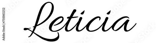 Leticia - black color - name written - ideal for websites,, presentations, greetings, banners, cards,, t-shirt, sweatshirt, prints, cricut, silhouette, sublimation