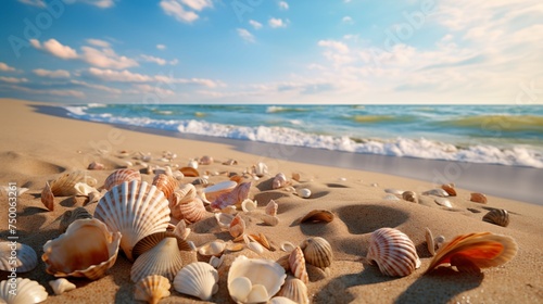 Shellfish, sea and beach wallpapers Created with Generative AI technology.