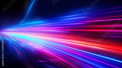 Neon color glowing lines background high speed