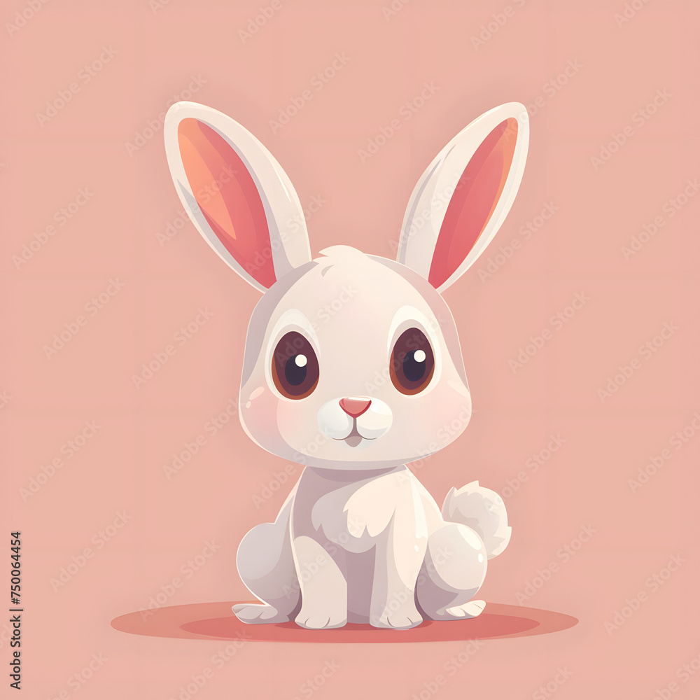 Cute cartoon of Easter bunny rabbit on background. Cute cartoon of Easter bunny rabbit on background.