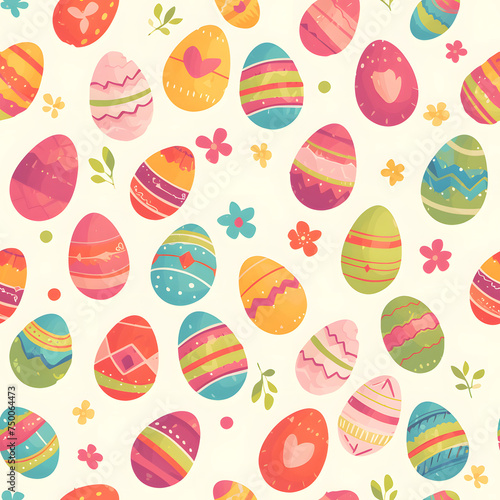 Easter eggs seamless pattern background.