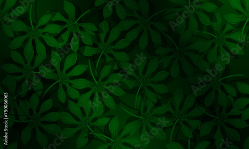 Wallpaper Mural abstract green leaf texture, jungle leaf seamless floral pattern background. dark green concept. Torontodigital.ca