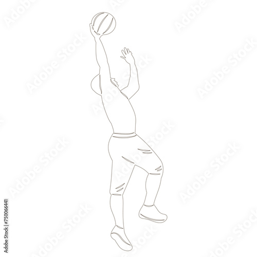 men playing basketball sketch, on white background vector © zolotons