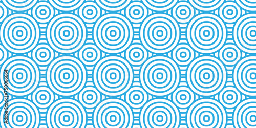 Minimal diamond geometric waves spiral pattern and abstract circle wave line. blue seamless tile stripe geomatics overlapping create retro square line backdrop pattern background. Overlapping Pattern. photo