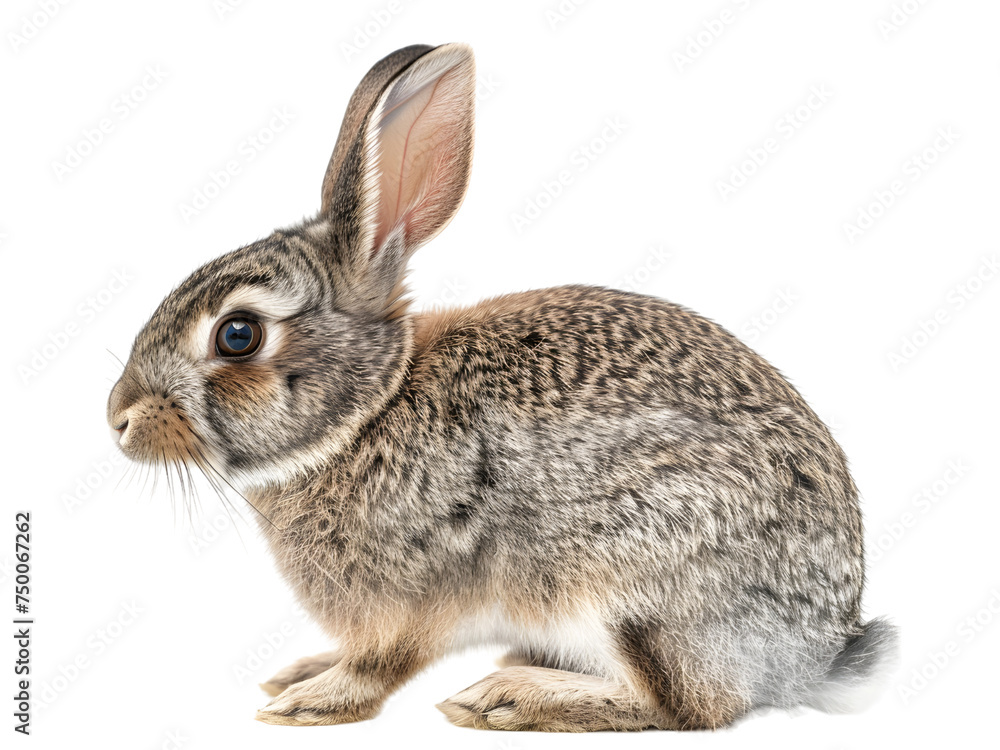 Fluffy white rabbit isolated on a clean white background, cute and adorable, perfect for Easter or as a domestic pet Fluffy white rabbit isolated on a clean white background, cute and adorable, perfect for Easter or as a domestic pet