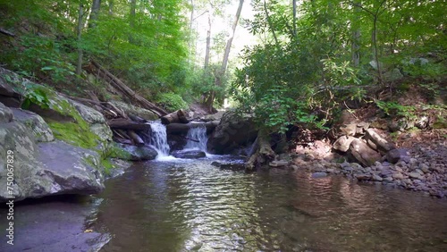 Waterfall in Dunnfield Creek Natural Area, Nature preserve in Hardwick Township, New Jersey. Part of the Delaware Water Gap National Recreation Area along the Appalachian Trail.  photo
