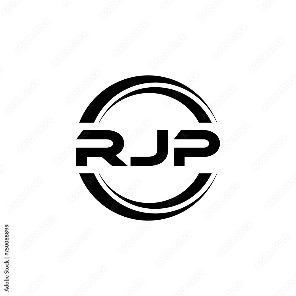 RJP letter logo design with white background in illustrator, vector ...