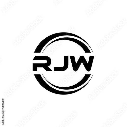 RJW letter logo design with white background in illustrator  vector logo modern alphabet font overlap style. calligraphy designs for logo  Poster  Invitation  etc.