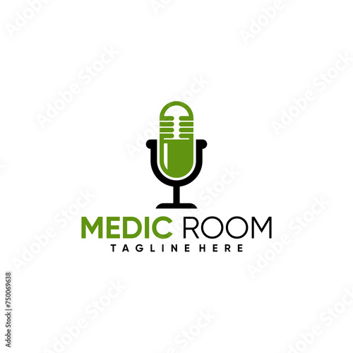 creative medic healthy podcast vector illustration
