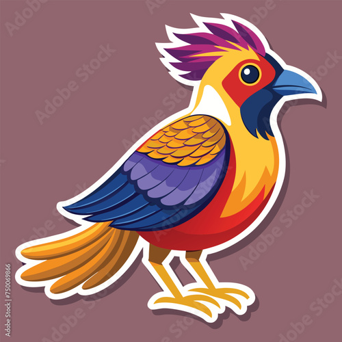 A beautiful sticker bird colorful vector illustration © Radha