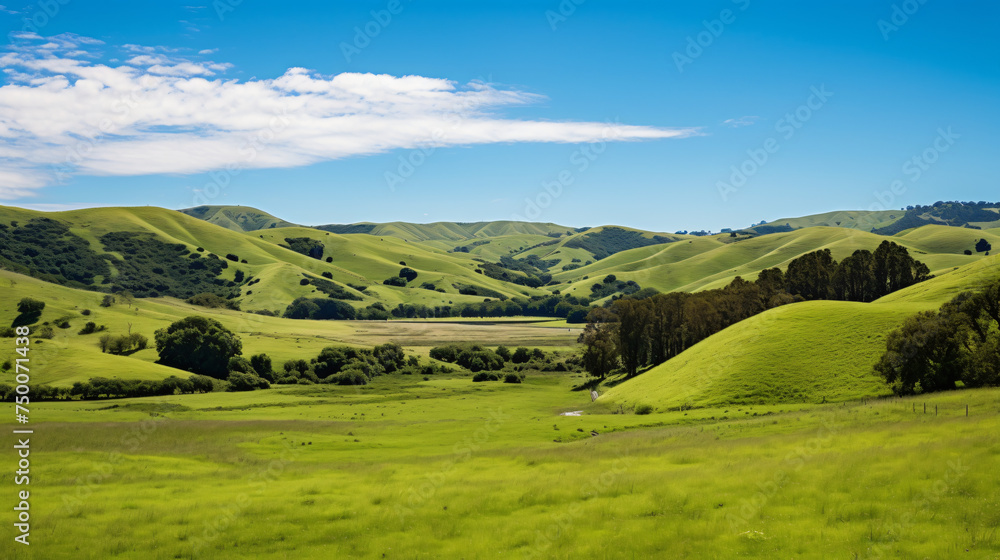 Rolling hills and valley along Green Valley Road