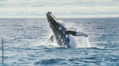 Whale watching in Iceland, majestic creatures breaching near the coast.