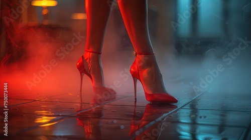 Women feet smoke art