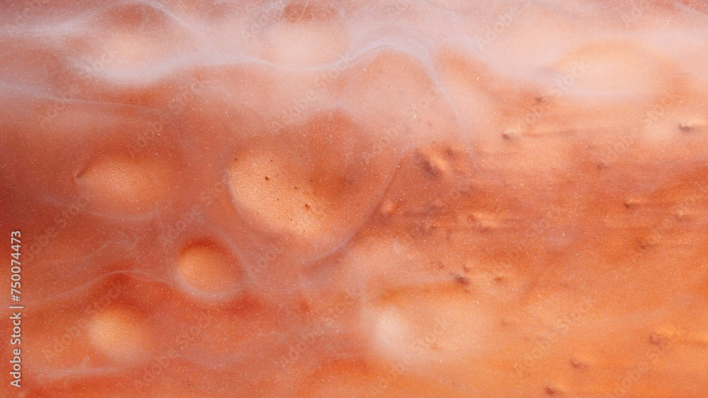 Obraz premium Glitter mist paint water wave orange steam veil