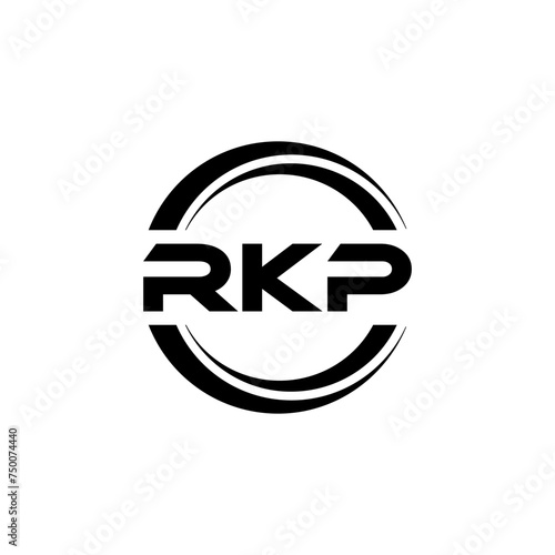 RKP letter logo design with white background in illustrator, vector logo modern alphabet font overlap style. calligraphy designs for logo, Poster, Invitation, etc. photo