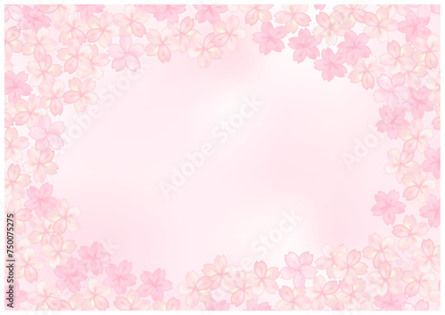 桜が美しい春グラデフレーム背景43 © marutan