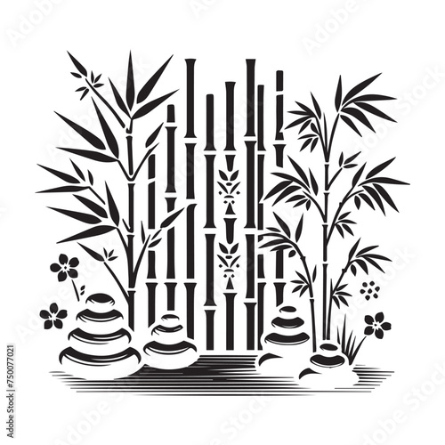 bamboo silhouette on a white background