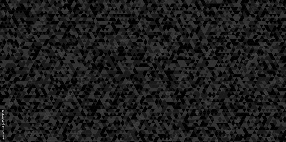 Fototapeta premium Vector geometric seamless technology gray and black transparent triangle background. Abstract digital grid light pattern black Polygon Mosaic triangle Background, business and corporate background.