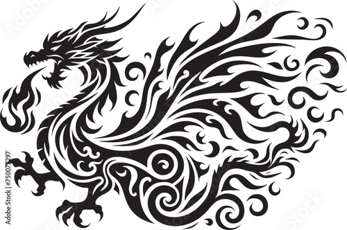 Fiery Dragon Tribal Art
