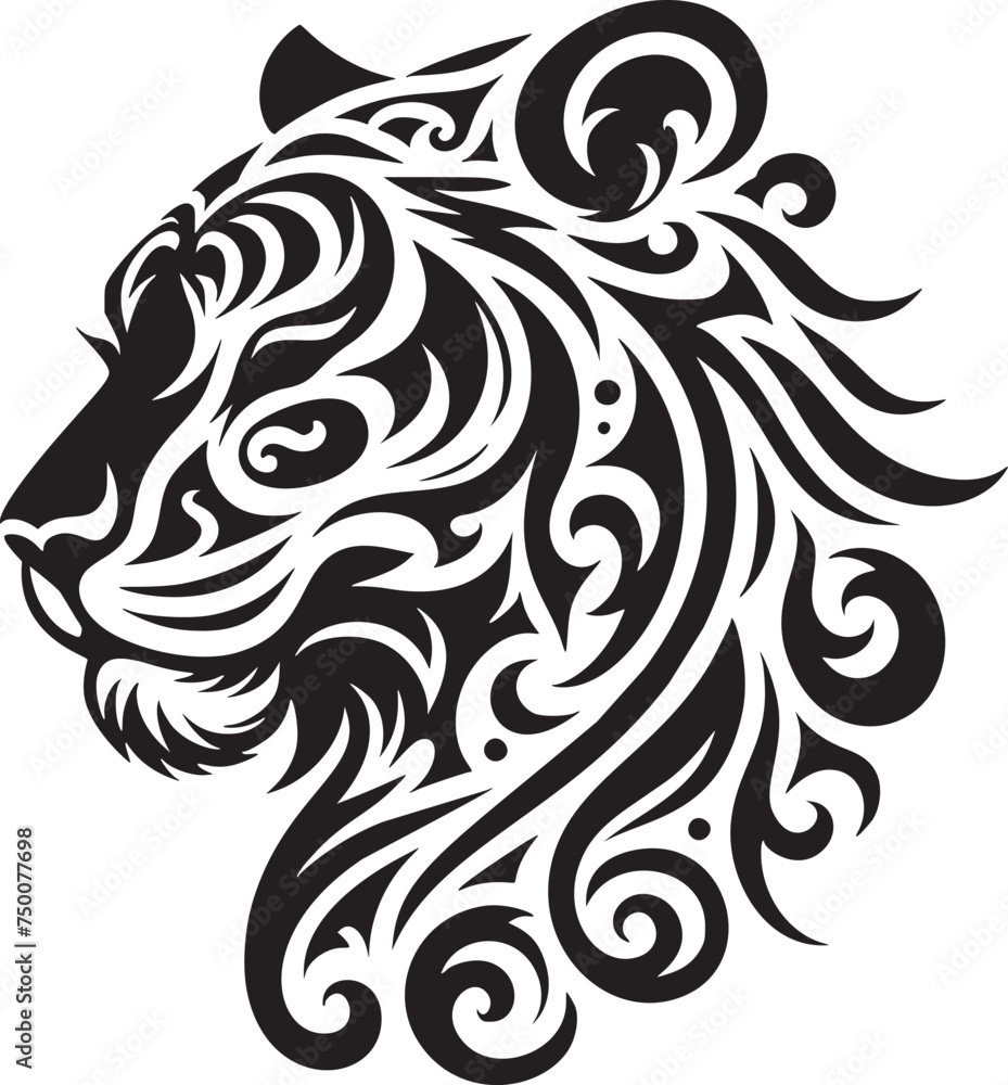 Tribal Tiger Face Artwork Tribal Tiger Face Artwork