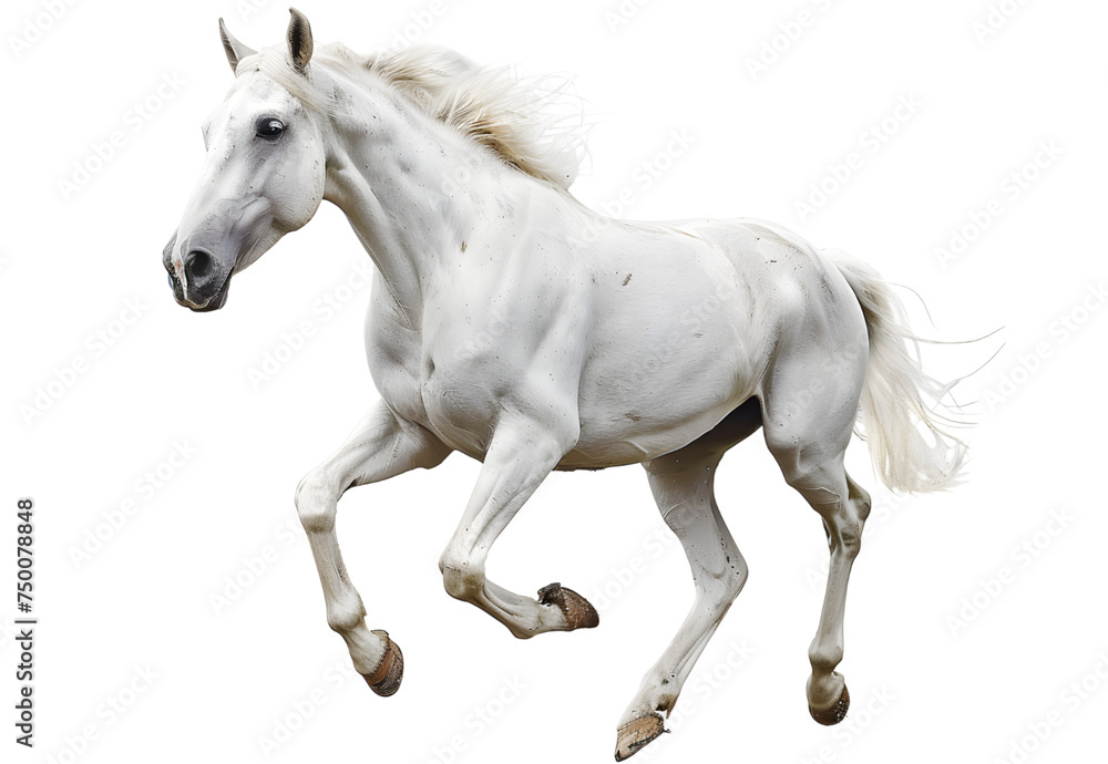 Horse running isolated on white background, vector illustration