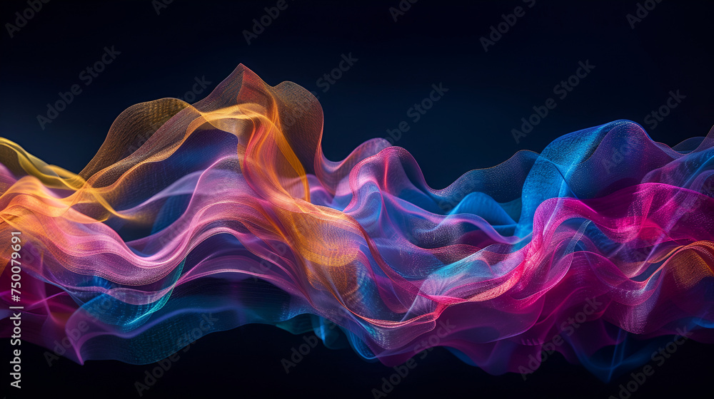 Abstract multicolored smoke on a black background. Design element for graphics artworks ,colored smoke isolated on black background