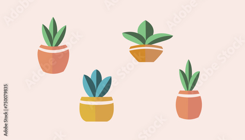 homey pot plant vector design 