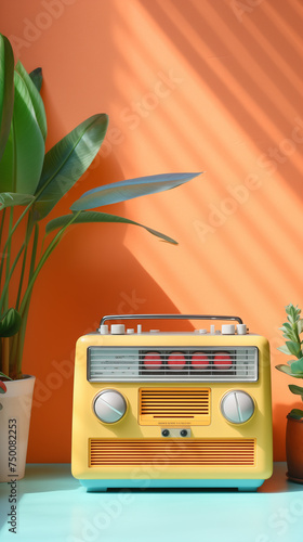 retro radio and cassette player