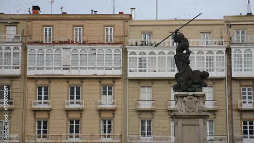 Estatua de María Pita, Plaza de María Pita, A Coruña, Galicia.