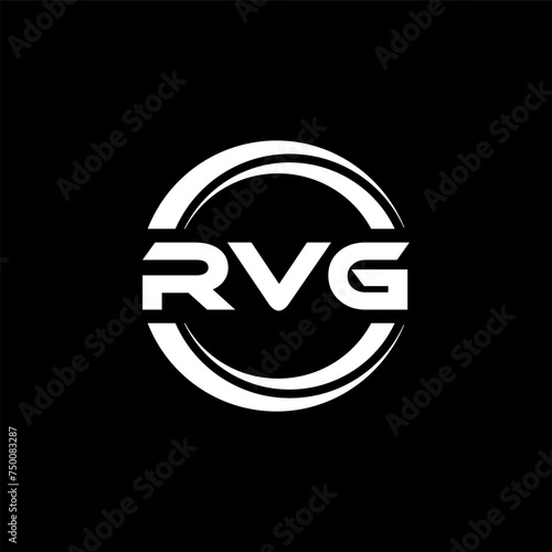 RVG letter logo design with black background in illustrator, vector logo modern alphabet font overlap style. calligraphy designs for logo, Poster, Invitation, etc. photo