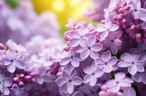 banner, lilac flowers nature background