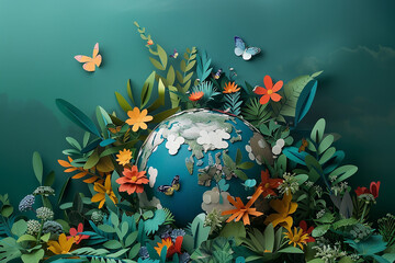 Earth day. Green world. Ecology and environmental protection concept.Earth day banner.