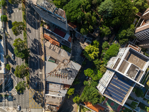 Foto aérea da região de Pinheiros em São Paulo, proxima ao cemitério do Araxá e tambem da avenida Paulista © Marcos