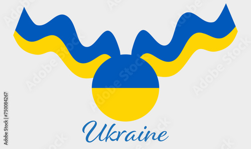 Prapor of Ukraine, wavy two stripes of blue-yellow color